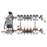 Blöndunareining með Wilo dælu og dreifikerfi með 7 rafrásum í gólfhita