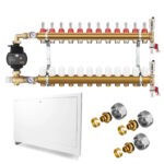Collecteur de chauffage au sol avec groupe de pompes et vannes – ibo amg – 12 circuits