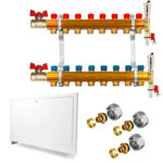 Brass Manifold Sett 8 Circuits pexal pípa 16×2 fyrir ofna fullbúið
