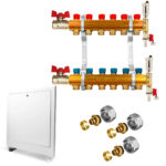 Brass Manifold Sett 6 Circuits pexal pípa 16×2 fyrir ofna fullbúið