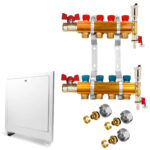 Brass Manifold Set 4 Circuits pexal pipe 16×2 for radiators fully equipped