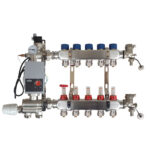 Unité de mélange avec pompe Wilo et collecteur avec chauffage au sol à 5 ​​circuits