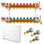 Месингов колектор комплект 10 кръга pexal тръба 16×2 за радиатори напълно оборудван 10